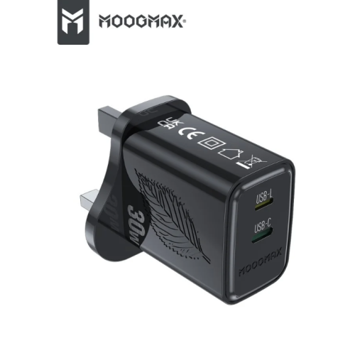 MOOGMAX شاحن منزلي - 30W - منفذين IP + PD