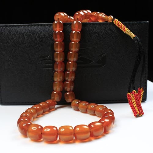 سبحة مسكي عسلي شفاف