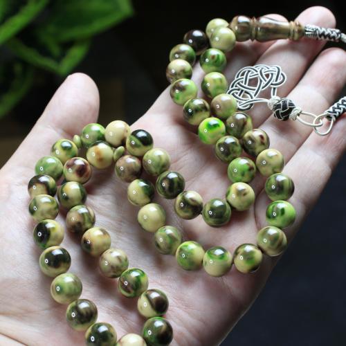 سبحة مسكي رملي ممزوج بالأخضر