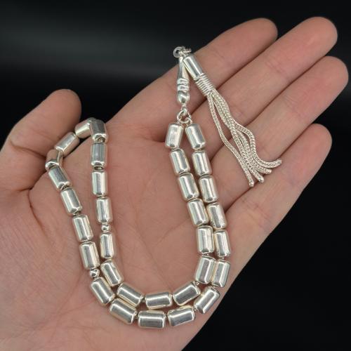 سبحة فضة اسطوانية عيار 925