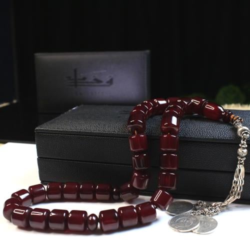 سبحة مسكي كرزي مائل للاسود - كركوشة انتيمون