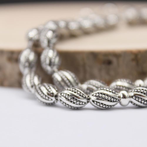 سبحة فضة بيضوي عيار 925 بوزن 27جرام