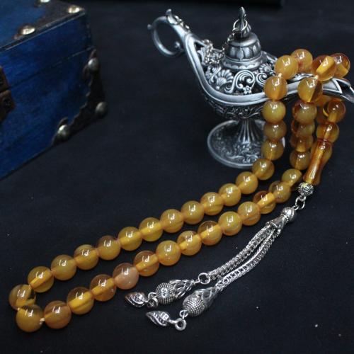 سبحة من الفاتوران باللون العسلي , خيط بروبلين متين...