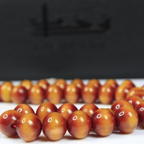 سبحة مسكي عسلي ممزوج بالبني - كركوشة عملات معدنية