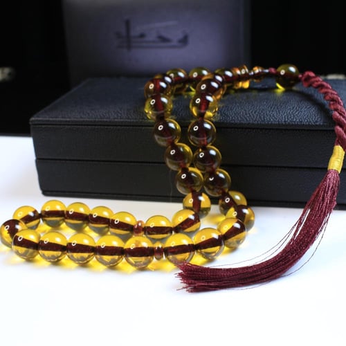 سبحة فاتوران أصفر شفاف – كركوشة قطنية