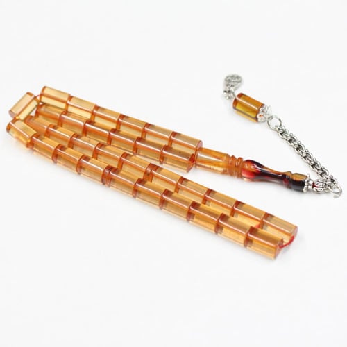 سبحة فاتوران عسلي فاتح – كركوشة معدنية أنيقة