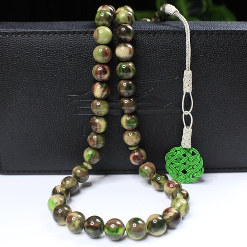 سبحة مسكي رملي ممزوج بالأخضر