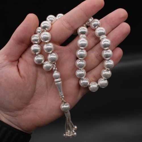 سبحة فضة عيار 925 , بوزن 51جرام