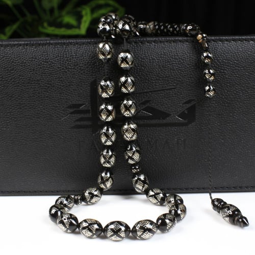 سبحة فاخرة من حجر اليسر الطبيعي