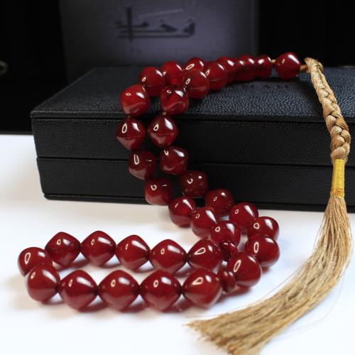 مسباح مسكي كرزي – خرز مضلع كبير