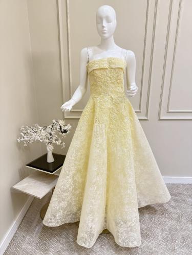 فستان سهرة ليموني