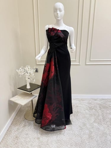 فستان مشجر تطريز