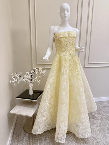 فستان سهرة ليموني