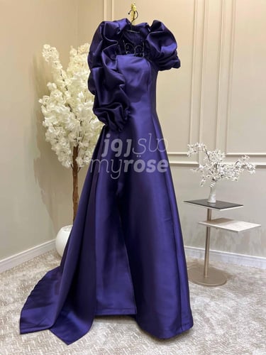 فستان ميكادو رقبة مموّج