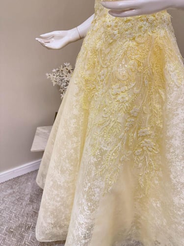 فستان سهرة ليموني