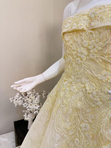 فستان سهرة ليموني