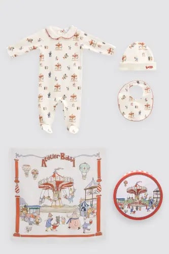هدية مواليد Atelier Babbi / الفاخر – ٤ قطع