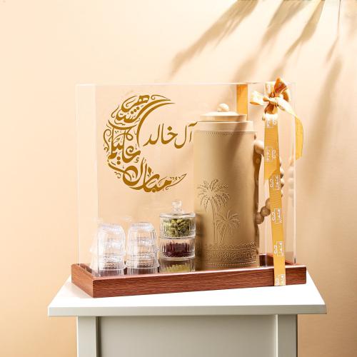 هدية رمضانية أو نزالة الفاخرة صينية خشبية بغطاء اك...