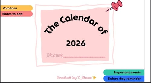 تقويم 2026 The calender of