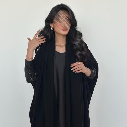 50 عبايه نص بشت كريب فاخر مع تداخل ترتر ( امكانيه...