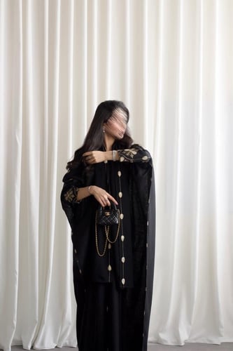 35 عباية نصف بشت لينن هندي ناعم