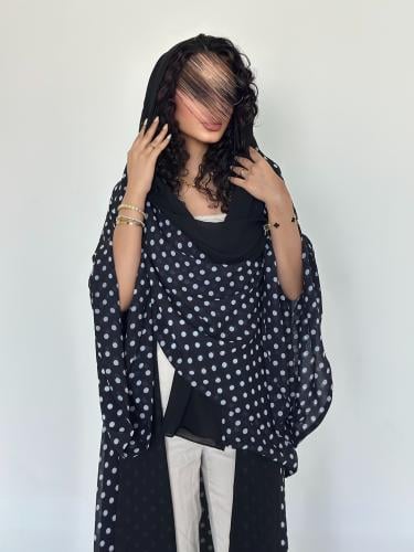 عباية نصف كلوش شيفون ياباني مبطن( إمكان طلب تغيير...