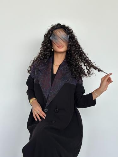 عباية بليزر نصف كلوش كريب اسود