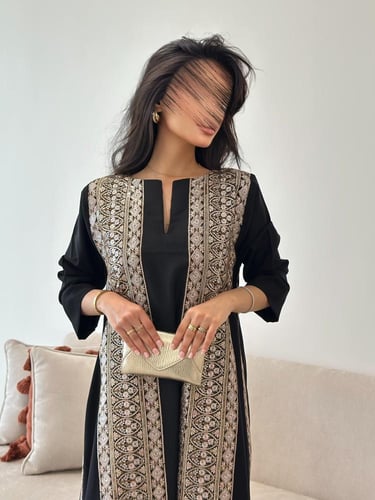 جلابيه نص كلوش تطريز يدوي