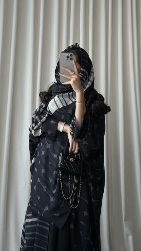 37 عباية نصف بشت شيفون ياباني مبطن( إمكانيه طلب تغ...