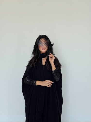 50 عبايه نص بشت كريب فاخر مع تداخل ترتر ( امكانيه...