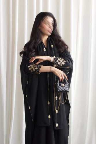 35 عباية نصف بشت لينن هندي ناعم