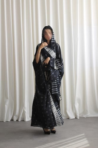 37 عباية نصف بشت شيفون ياباني مبطن( إمكانيه طلب تغ...