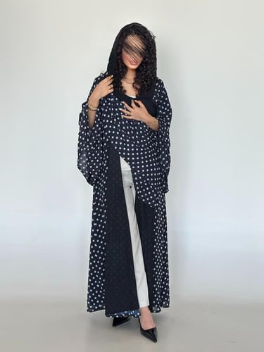 عباية نصف كلوش شيفون ياباني مبطن( إمكان طلب تغيير...