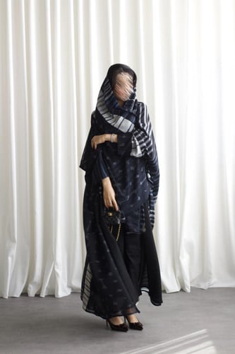 37 عباية نصف بشت شيفون ياباني مبطن( إمكانيه طلب تغ...