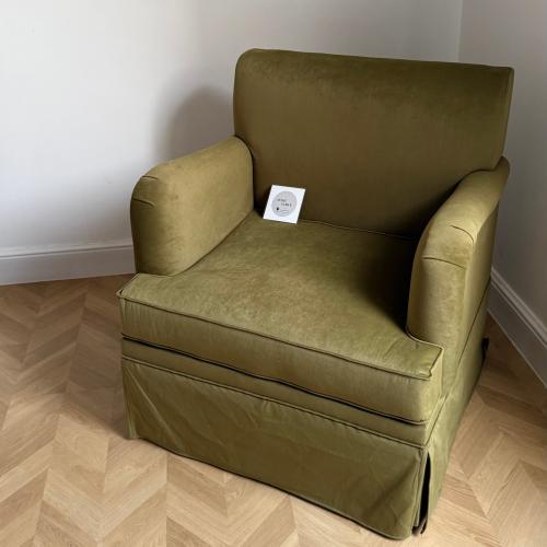 Single olive-colored chair