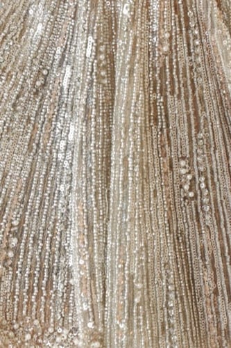 فستان سهرة نسائي ساتر الكتفيين، مطرز بالخرز بالكام...