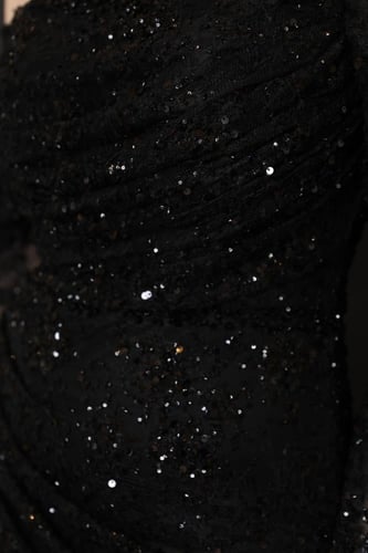 فستان سهرة دانتيل نسائي بأكمام