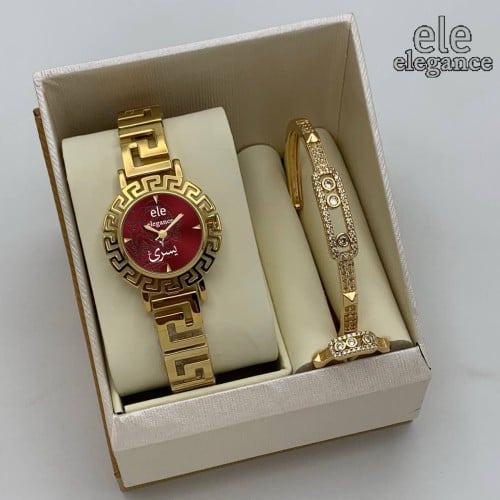 ساعه ضد الماء مع سواره زركون