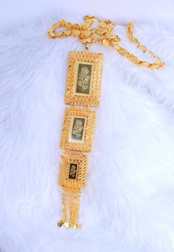 عقد حلبي كبير مطلي سبيكه ٣ دور