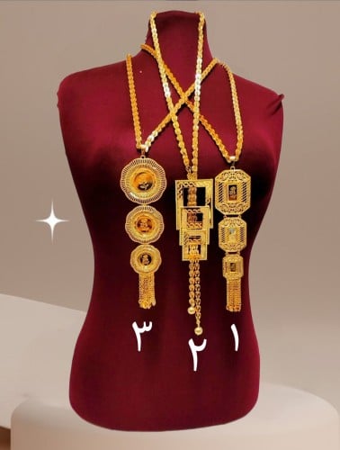 عقد كبير مطلي سبيكه ٣ دور