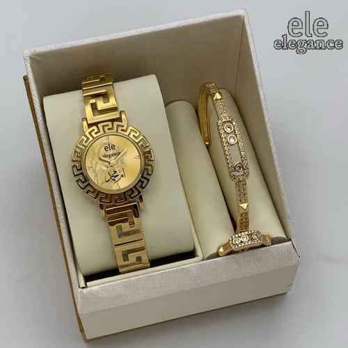 ساعه ضد الماء مع سواره زركون
