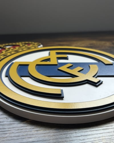 شعار ريال مدريد 3D خشب