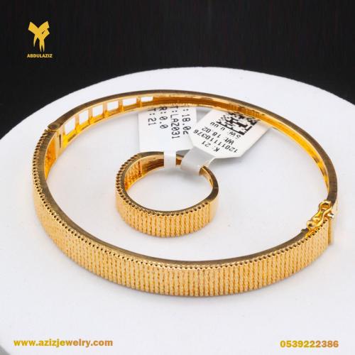 إسوارة وخاتم ذهب عيار 21