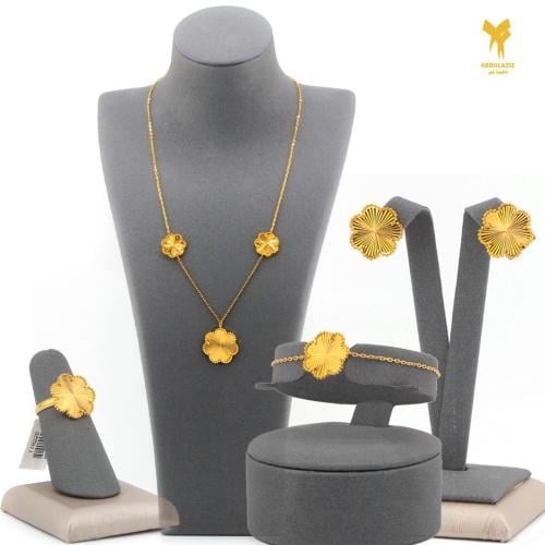 21K Gold Flower Jewelry Set - طقم ذهب عيار 21 بتصم...
