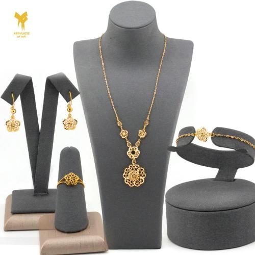 21K Gold Jewelry Set - Elegant Arabic Design - طقم...