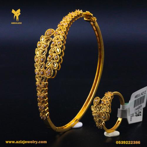 إسوارة وخاتم ذهب عيار 21