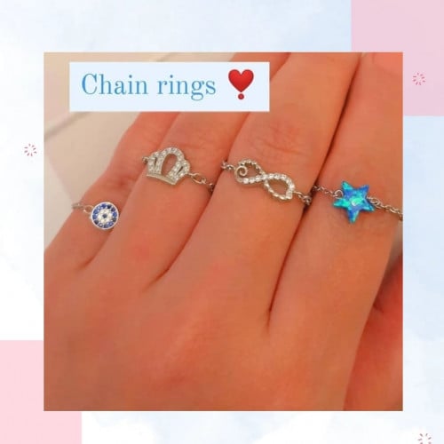 Pure silver chain rings خواتم سنسال فضة