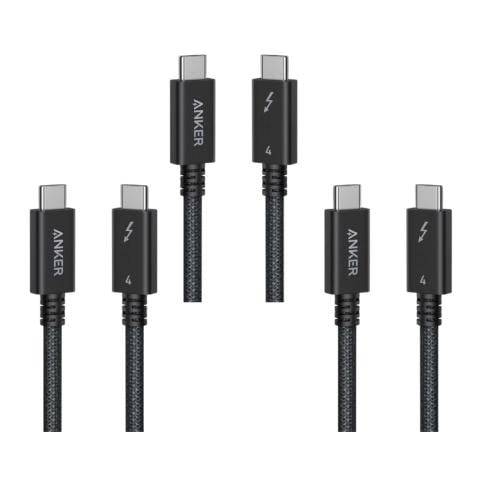 3 كيابل من انكر Thunderbolt 4 (USB-C) قماش – أسود...