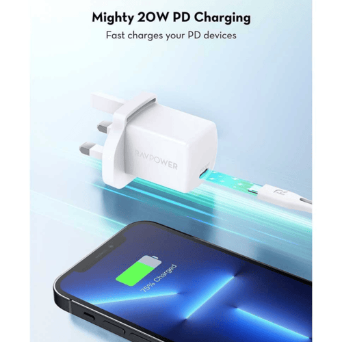 فيش جداري راف باور بقوة 20W بمنفذ pd