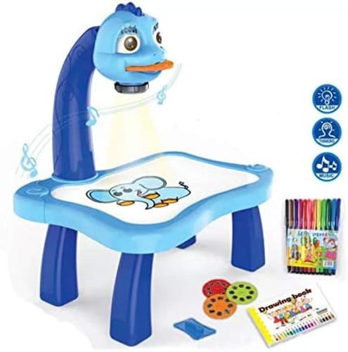 بروجكتر رسم للاطفال - طاولة رسم مع 3 اقراص صور مخت...